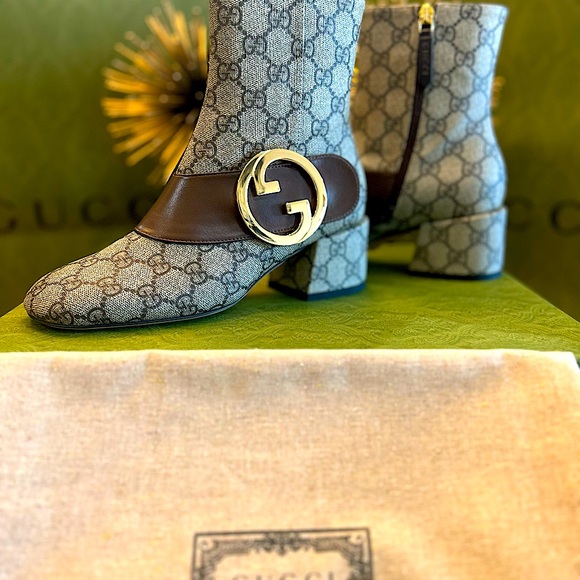 100% Authentic NWT Gucci Blondie Boots GG Gold Logo Monogram, 36, 39, 41.5 42. - Picture 5 of 5